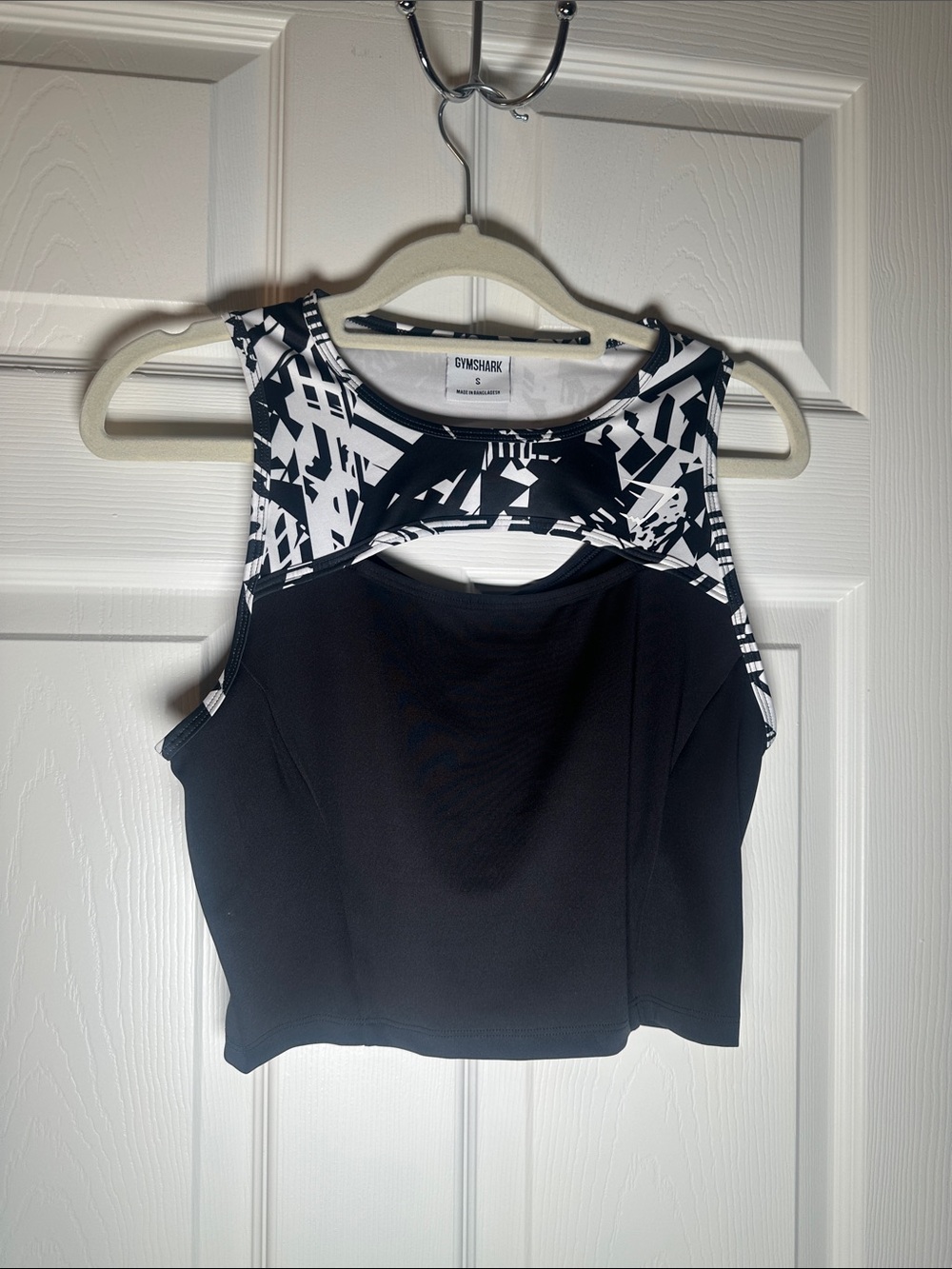 Gymshark Black & White Cutout Crop Tank